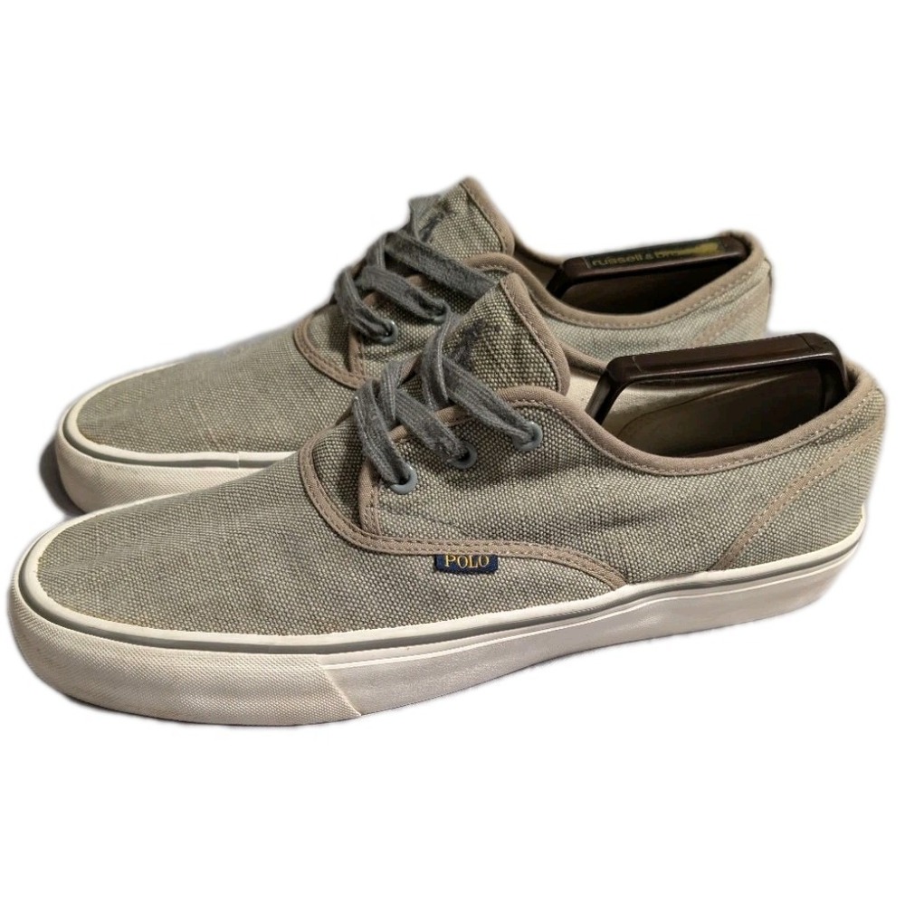 Polo Ralph Lauren Morray Canvas Sneakers Men's 13 Gray Casual Lace Up Shoes